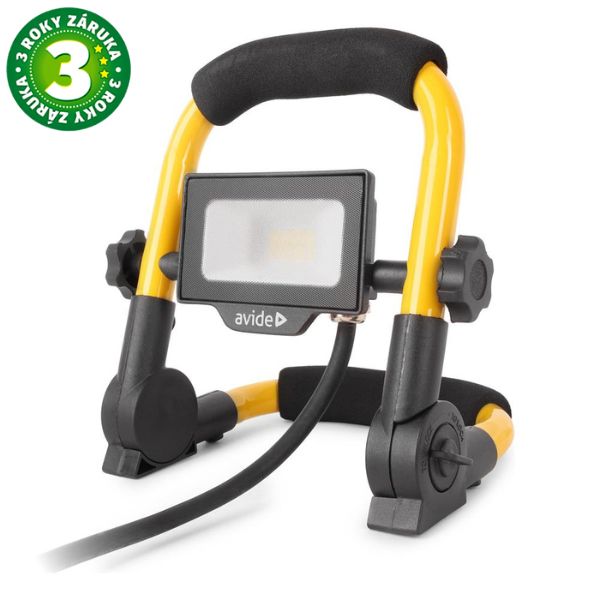 Prémiový přenosný LED reflektor se stojanem 10W 1000lm denní do zásuvky mlžné sklo, 3 roky